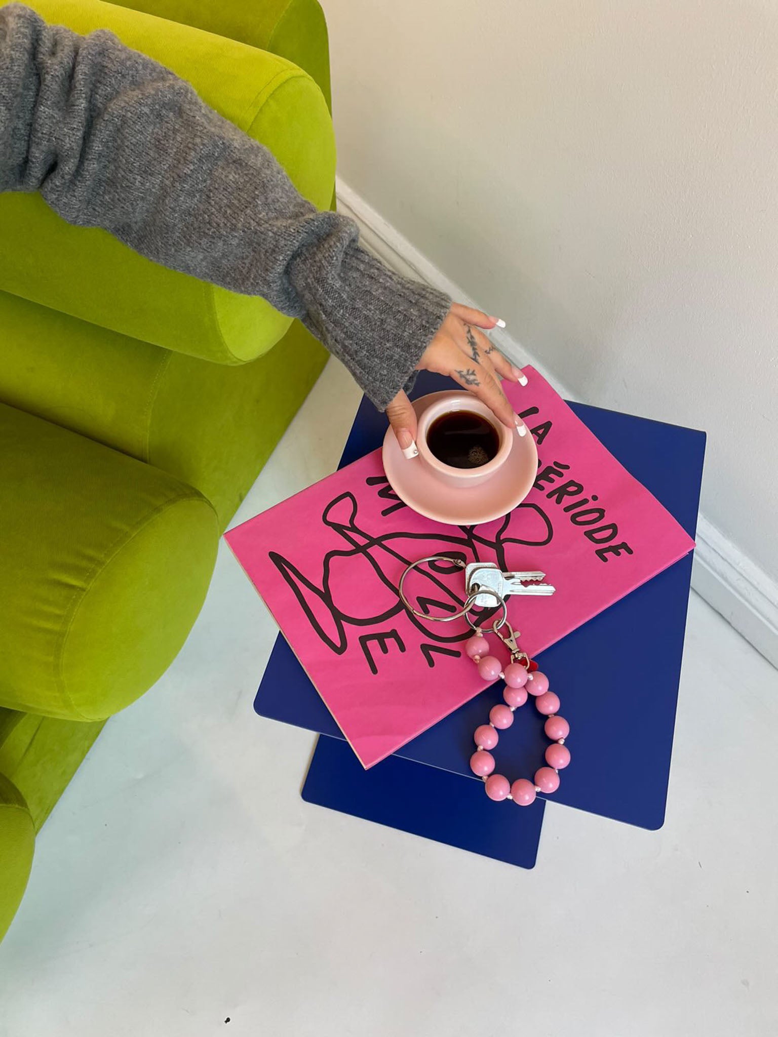 Kurze Schlüsselkette Rosa