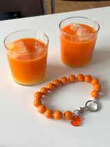 Kurze Schlüsselkette Orange/Rosa