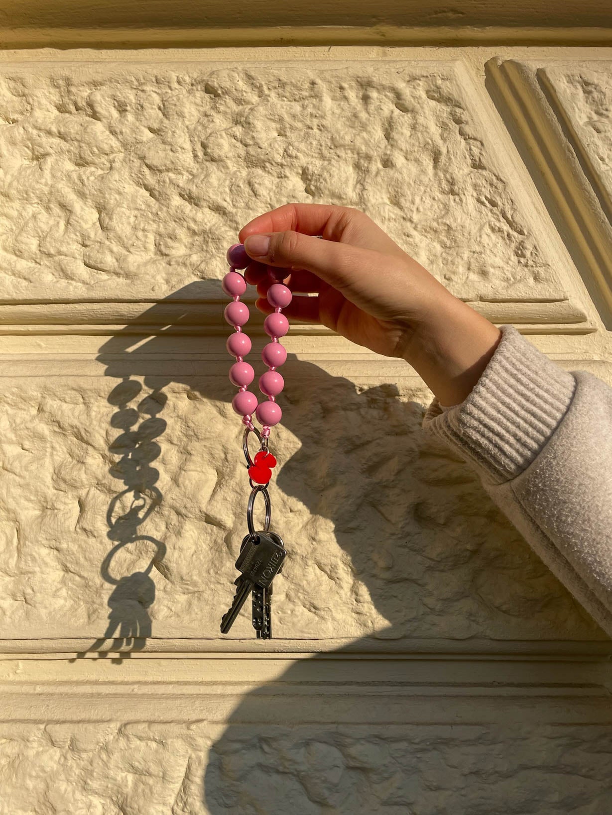 Kurze Schlüsselkette Rosa