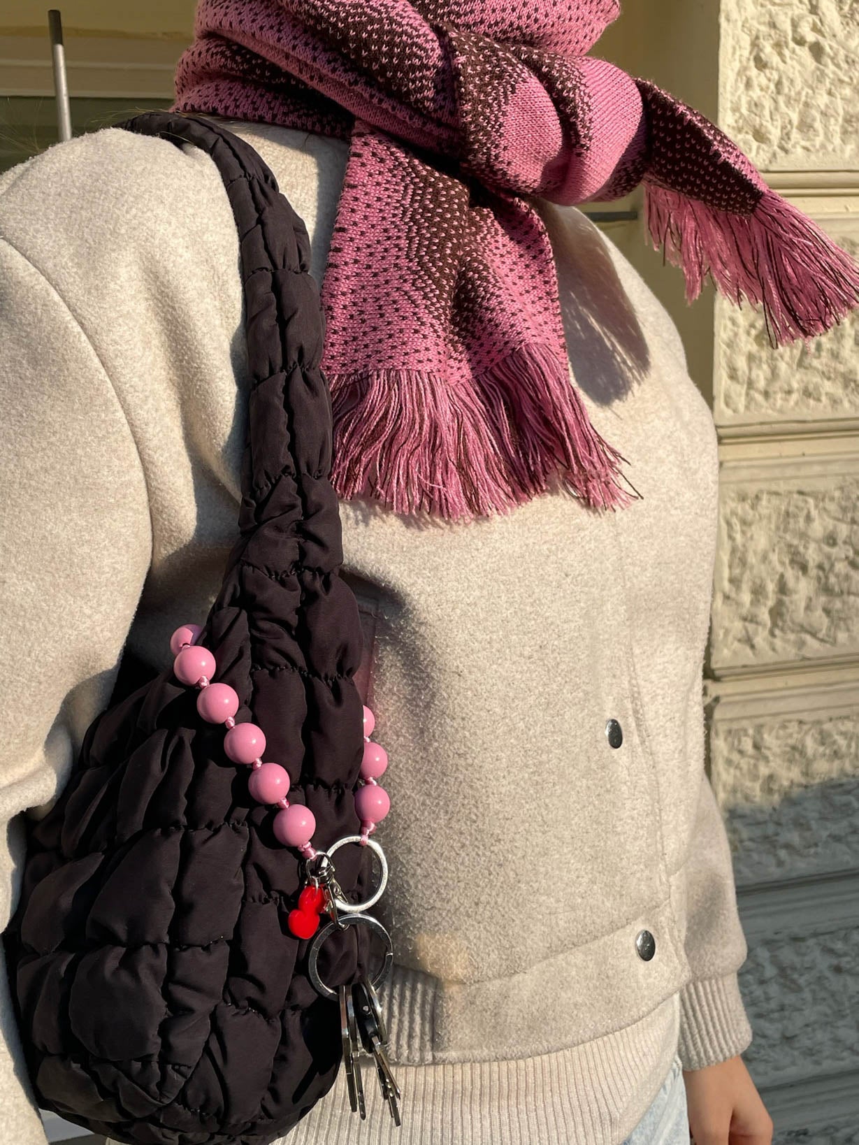 Kurze Schlüsselkette Rosa