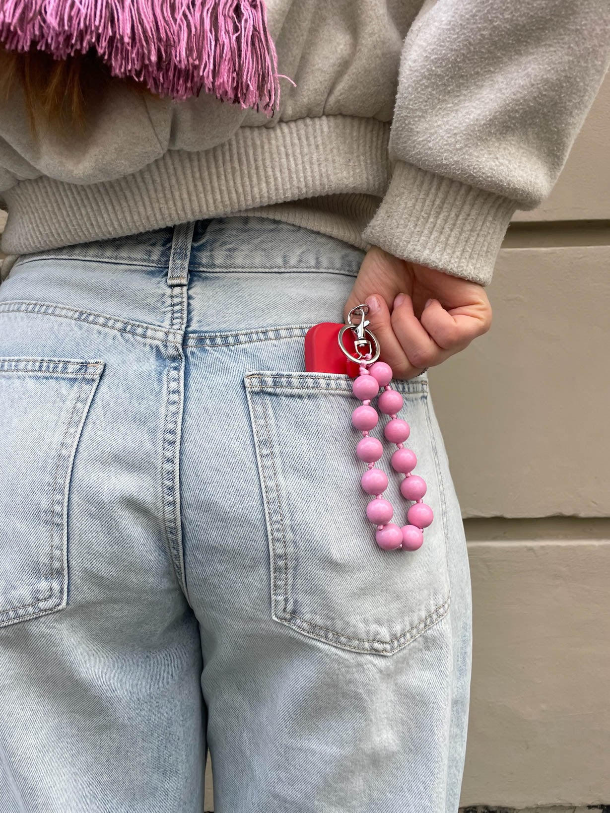 Kurze Schlüsselkette Rosa