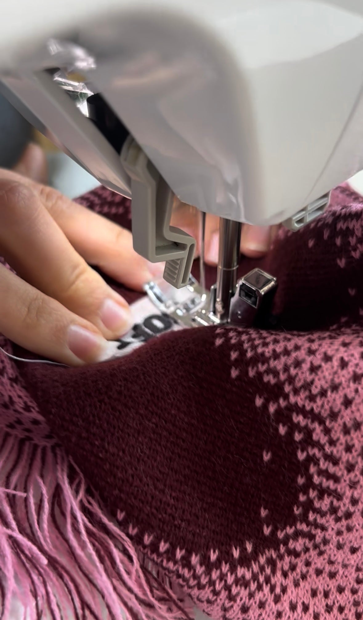 Fanschal Burgundy/Rosa