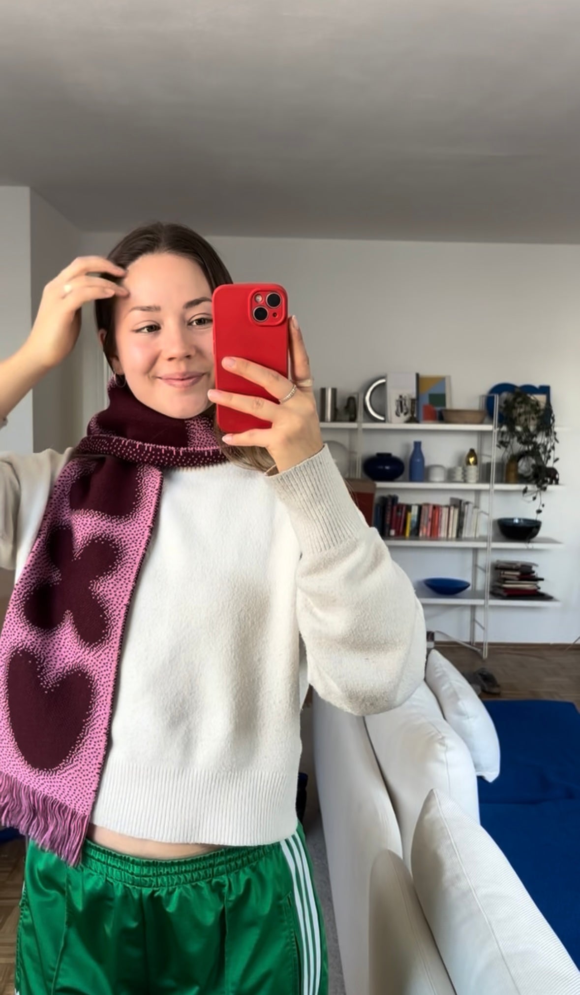 Fanschal Burgundy/Rosa