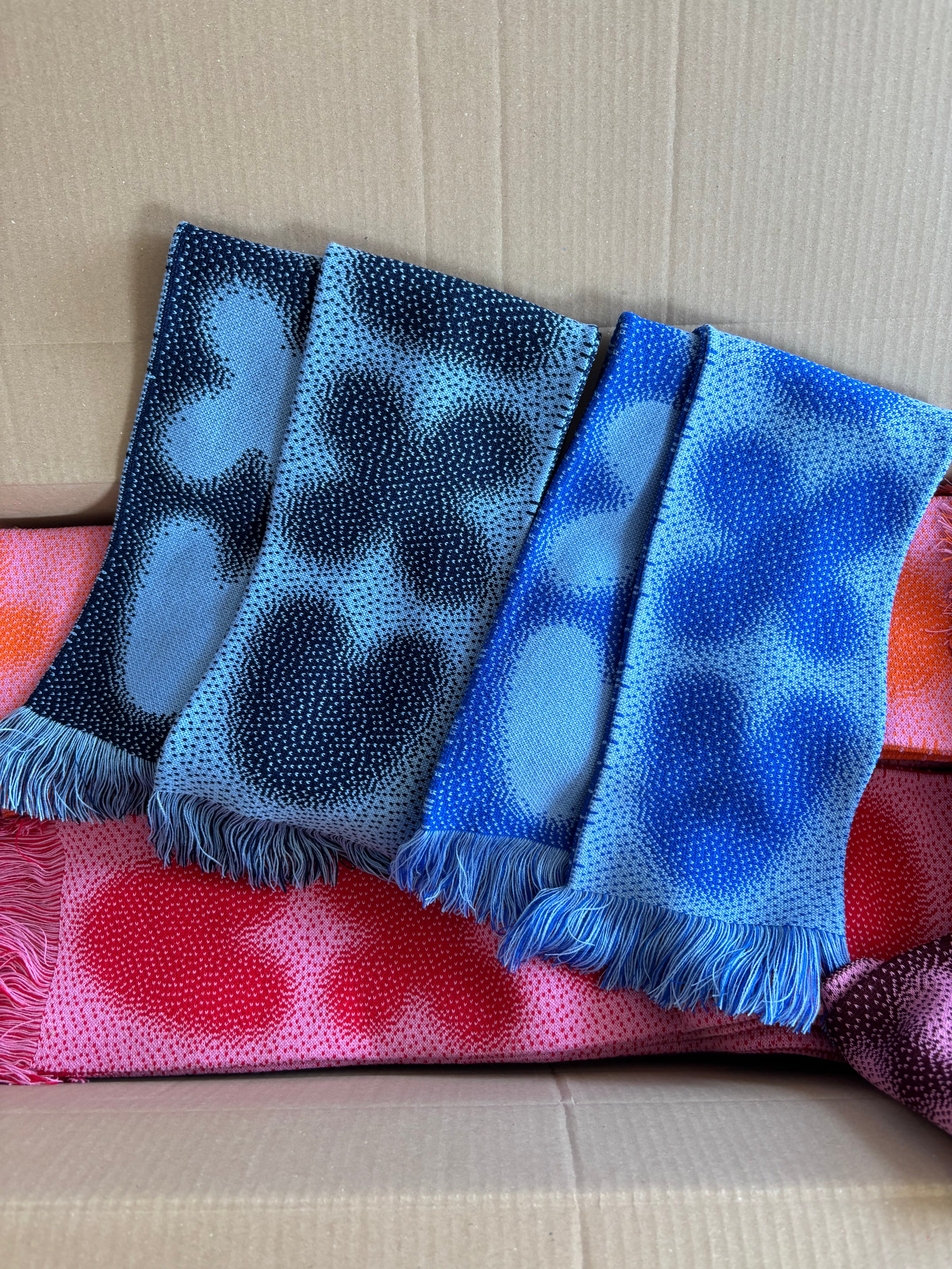 Fanschal Dunkelblau/Blau