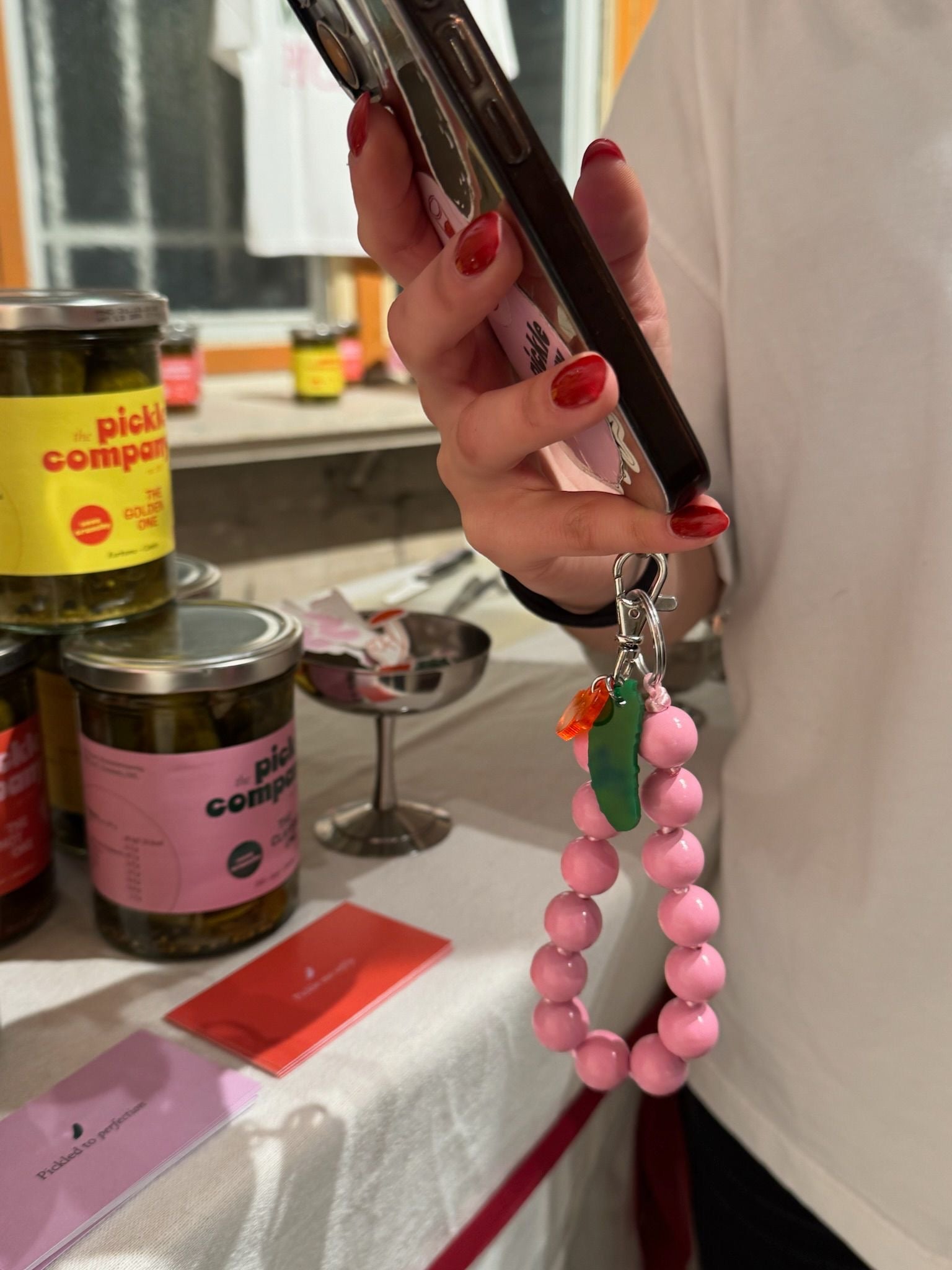 SOFT X the pickle company Kurze Schlüsselkette Rosa