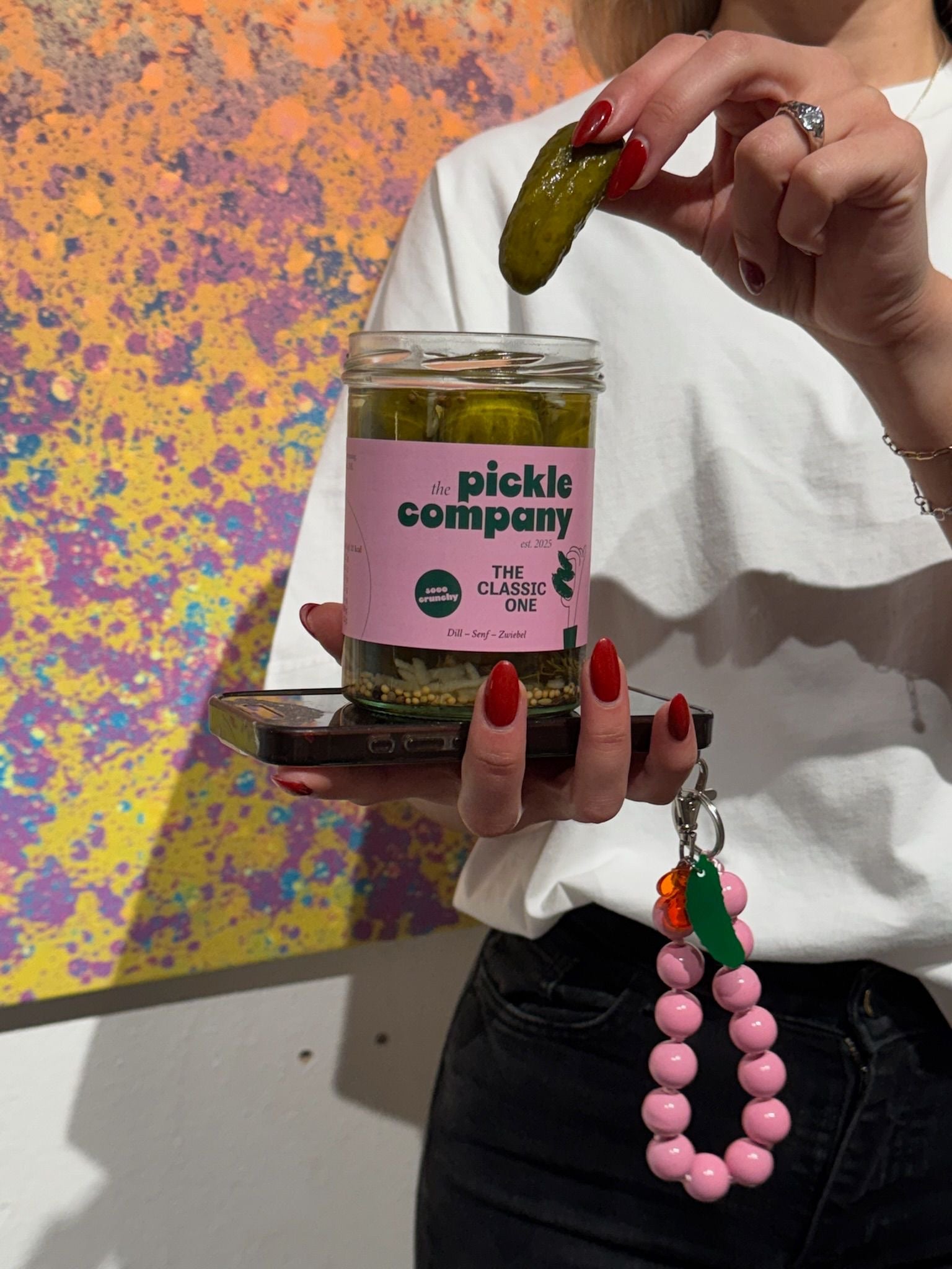 SOFT X the pickle company Kurze Schlüsselkette Rosa