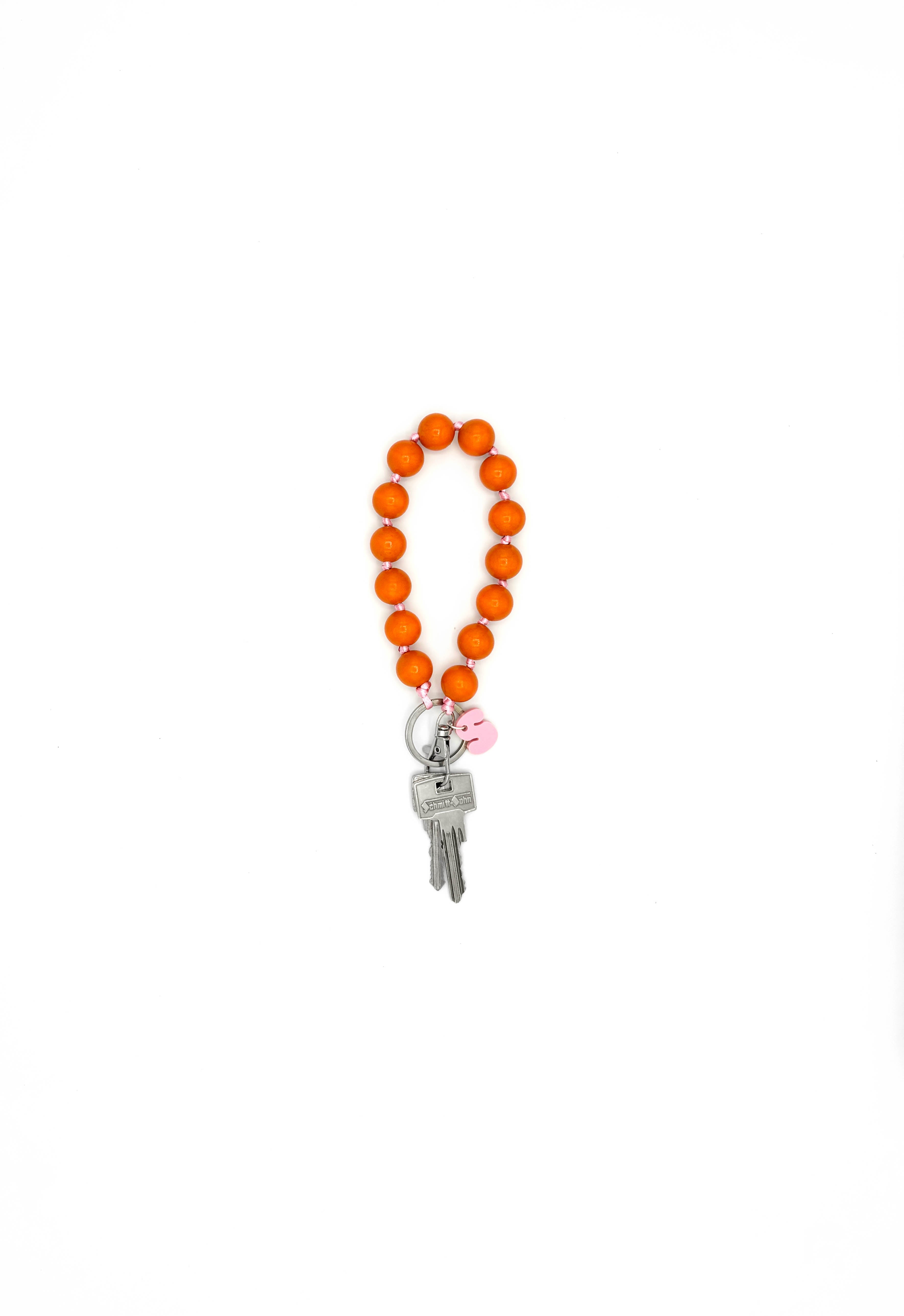 Kurze Schlüsselkette Orange/Rosa