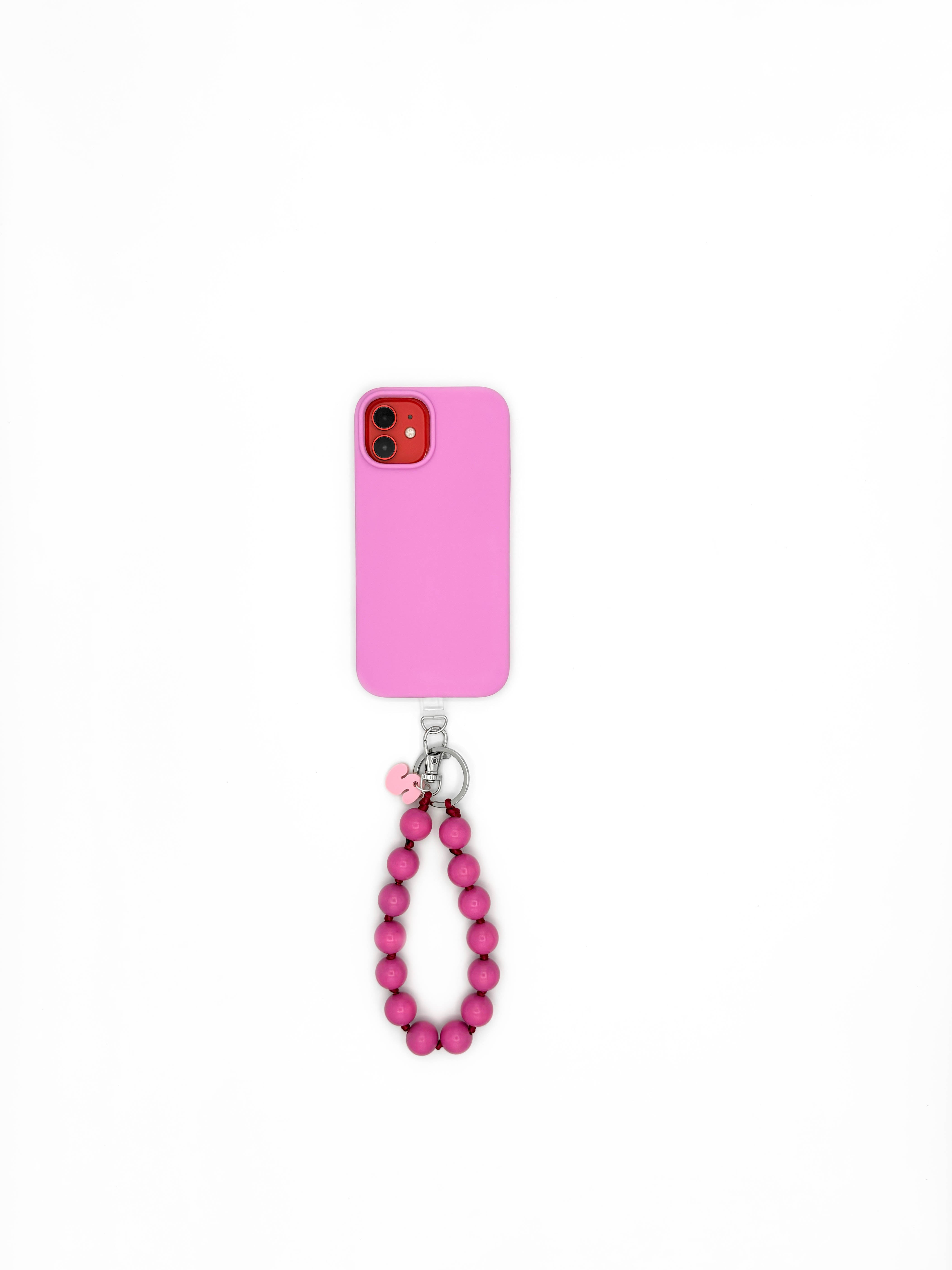 Kurze Schlüsselkette Rosa/rot
