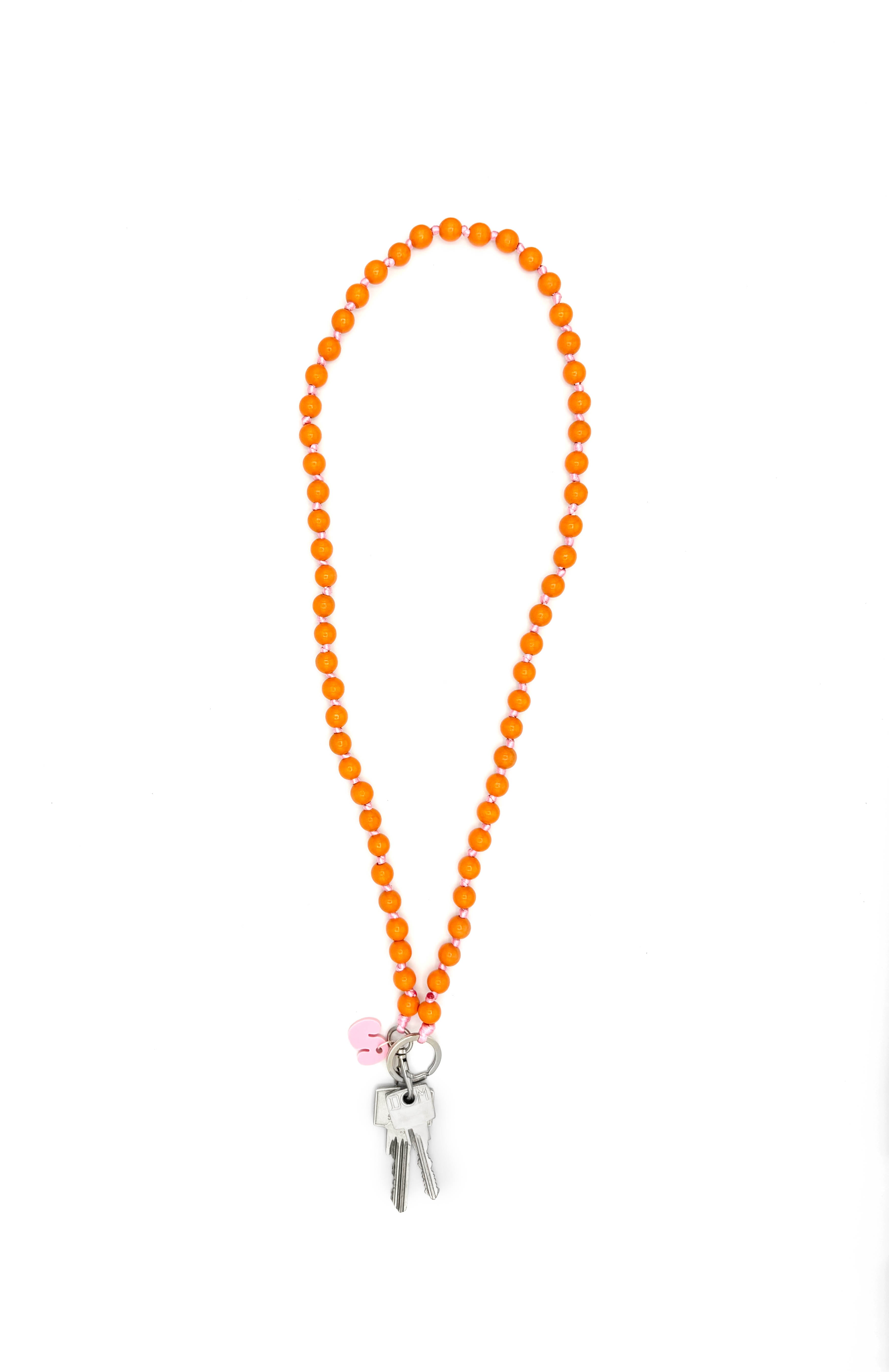 Schlüsselkette Orange/Rosa
